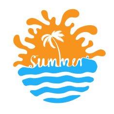 Hand-written word SUMMER lettering N2