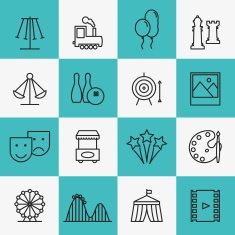 Fun and entertainment icons