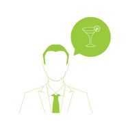 Man and colorful drink icon