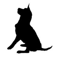 Vector silhouette of a dog N32