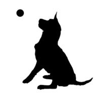 Vector silhouette of a dog N50