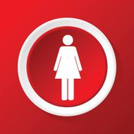 Woman icon on red