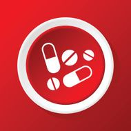 Medicine icon on red