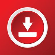 Download icon on red