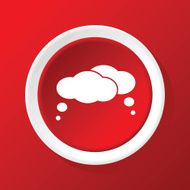 Thought clouds icon on red
