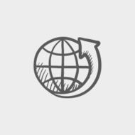 Earth design sketch icon