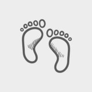 Footprints sketch icon