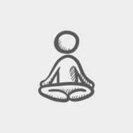 Yoga exercise sketch icon