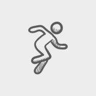 Running man sketch icon