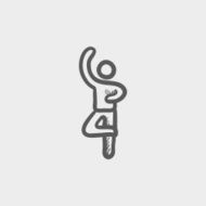 Male dancer sketch icon