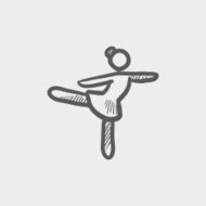 Ballet dancing Sketch icon