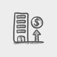 Expensive building sketch icon