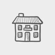 Real estate house sketch icon