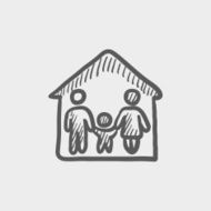 Family house sketch icon