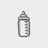 Feeding bottle sketch icon