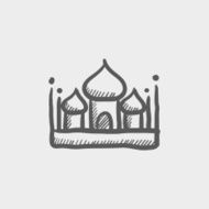 Islamic mosque sketch icon N2