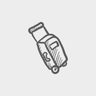 Luggage carrier sketch icon