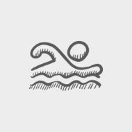 Swimmer sketch icon