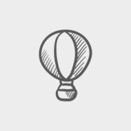 Hot air balloon sketch icon