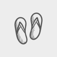 Beach slipper sketch icon