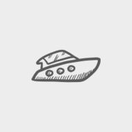 Speedboat sketch icon