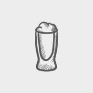 Glass of beer sketch icon