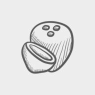 Coconut sketch icon