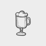 Mug of beer sketch icon N2