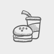 Fast food meal sketch icon