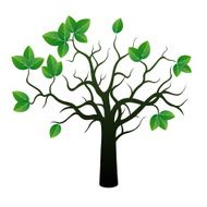 Tree and Green Leafs Vector image