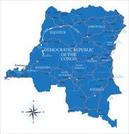 Democratic Republic of the Congo (former Zaire) map
