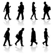 Walking Adults Silhouettes
