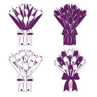 Tulip bouquets silhouette