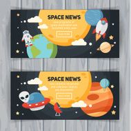 Space theme banners and cards