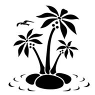 lonely tropical island silhouette