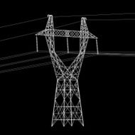 Silhouette of high voltage power lines Vector illustration N10