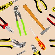 Seamless background of hand tools for construction N2