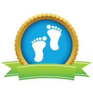 Gold foot steps logo