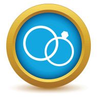 Gold wedding rings icon