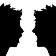 Vector silhouette profile of a woman&#039;s face N2