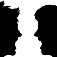 Vector silhouette profile of a woman&#039;s face N6