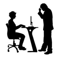 Vector silhouette of couple N217