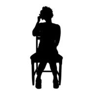 Vector silhouette of a woman N1205