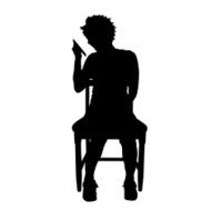 Vector silhouette of a woman N1206