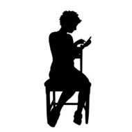 Vector silhouette of a woman N1207