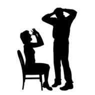 Vector silhouette of couple N227