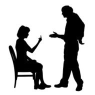Vector silhouette of couple N234