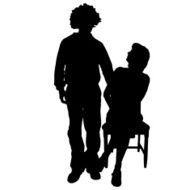 Vector silhouette of couple N240
