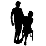 Vector silhouette of couple N241