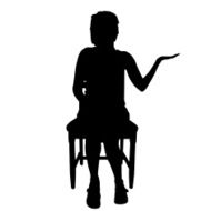 Vector silhouette of a woman N1213